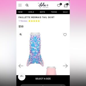 Lola + The Boys PAILLETTE MERMAID TAIL SKIRT Size 4/5